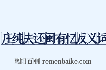 庄纯夫还闽有忆反义词是什么意思的图片